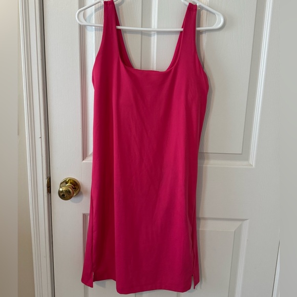 Vibrant Pink Sleeveless Athletic Dress with Shorts - Picture 1 of 1